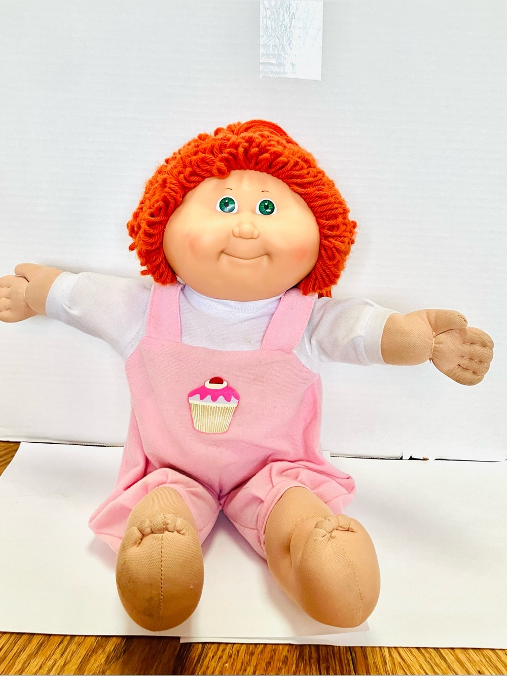 Cabbage Patch Kids 1986 Doll Green Eyes Orange Single Pony Hair HM 15 Minor TLC